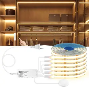 LED Under Cabinet Lighting Kit 6PCS 12V COB LED Strip Lights with 36W Adapter 1M/3.3FT Penetrable Wood Touch Dimmable Led Strip 3000k Flexible LED Cabinet Lights for indoor Kitchen ,Book Shelf, Closet