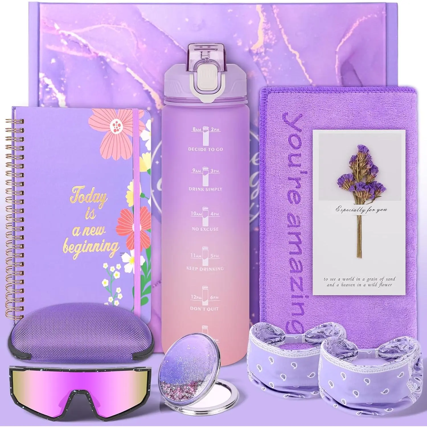 Birthday Christmas Gifts Basket for Women, Happy New Year Gift Set Box Idea for Women Mom Wife Her Sister Girlfriend Female Friends Coworker Who loves Sports Fitness Workout Yoga Gym