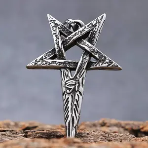 GTHIC Vintage Eye Of Ra Pentagram Stainless Steel PendantUnisex for Men Women Fashion Accessories Daily Wear
