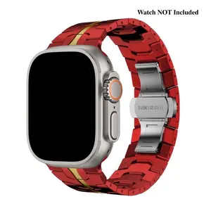 Stainless Steel Smartwatch Strap, Adjustable-Length Men's Accessory for 49mm/46mm/45mm/44mm Smart Watches, Folding Clasp Design, Manufacturer Warranty, Men's Accessories