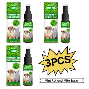 3-Pack Mint Pet Anti-Mite Spray For Dogs & Cats Kill Mites Stop Pet Itching Plant-Based Mint Formula