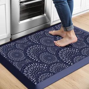 Mattitude 4/5 Inch Kitchen Mat, 20x32in Heavy Duty Ergonomic Comfort Foam Standing Desk Mat, Waterproof Non-Slip Standing Mats and Rugs for Kitchen, Office, Blue