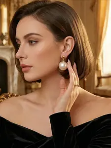 Retro Vintage Pearl Earrings for Women S925 Silver Gold Plated Drop Dangle Ear Studs Elegant Fashion Jewelry Gift
