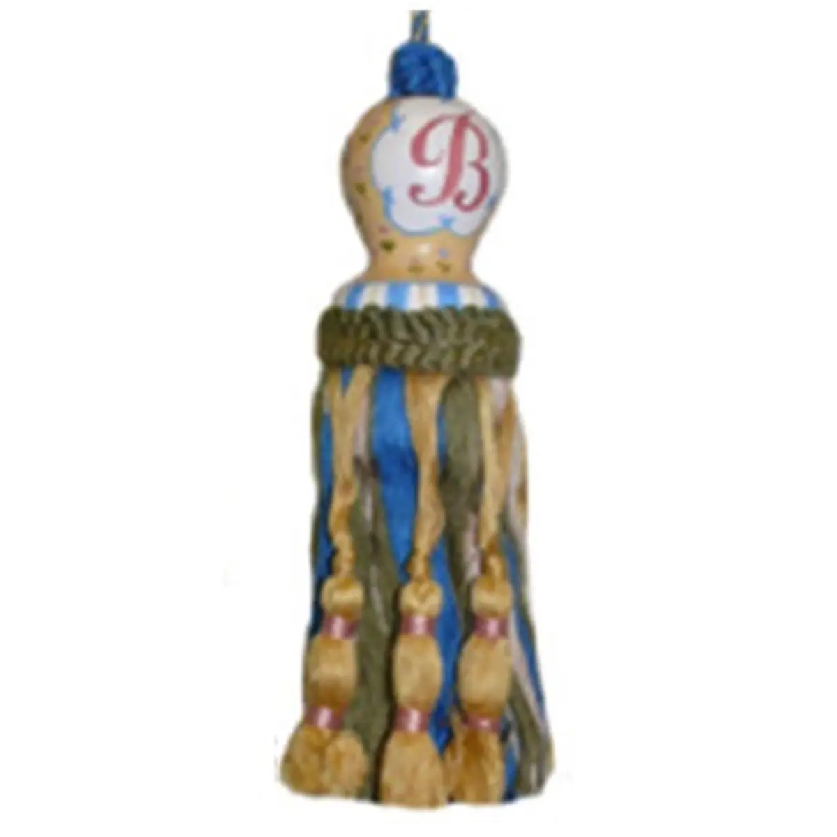 123 Creations Initial Letter Hand-Painted Rayon Fiber Hangable Tassel - 8" Long Stylish Ornament for Home Decor, Stylish Religious Decor, Home Supplies
