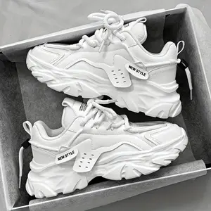Men's Vintage Lace-Up Chunky Sneakers – Comfortable Non-Slip Shoes for Outdoor Activities Closed Training Runner Trainer
