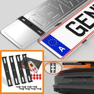 Eu Standard License Plate Bracket, Universal Size, Waterproof Shockproof, Easy Installation, Includes Screws and Stickers, Abs Material
