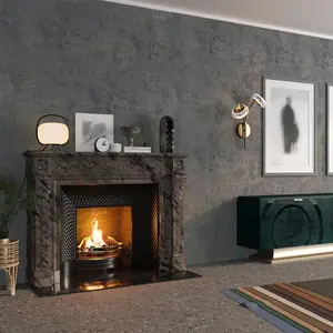 Concrete Wallpaper Cement Contact Paper Dark Grey Wallpaper Peel Stick Countertops 15.75" x 118.11" 3D Rustic Industrial Style Waterproof Removable Self Vinyl Film for