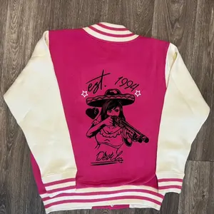 Hot pink varsity jacket