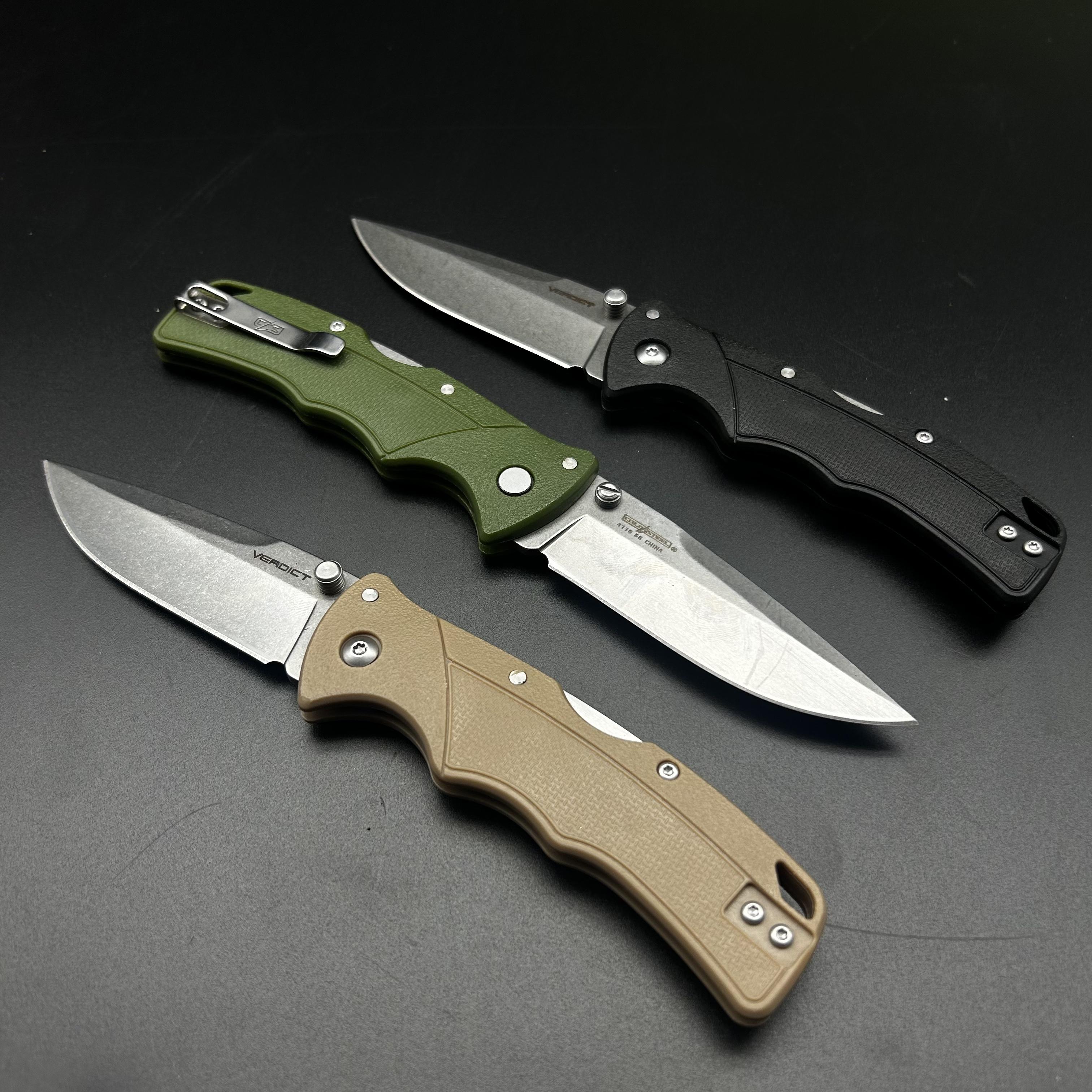 KS4116 EDC Sharp Folding Knives Multifunctional folding knife Glass Breaker, Seat Belt Cutter - Small Tool for Camping Hiking - Gifts for Men, Women Compact Folding Grip Knife