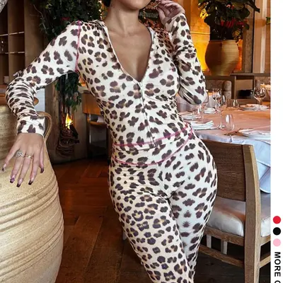 Leopard Print Lounge Set Aamszon TikTok Shop