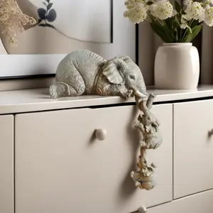 Elephant Design Desktop Ornament, 3 Counts/set Resin Elephant Figurine, Statue, Desktop Decoration, Sculpture Desk Decor for Office Courtyard Home Decor Supplies