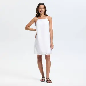 Women's Lace Trim Mini A-Line Dress - Universal Thread White M