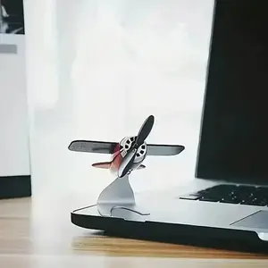 Solar Airplane Car Ornament - Solar Powered Rotating Dashboard Decor & Desktop Gift for Car Enthusiasts