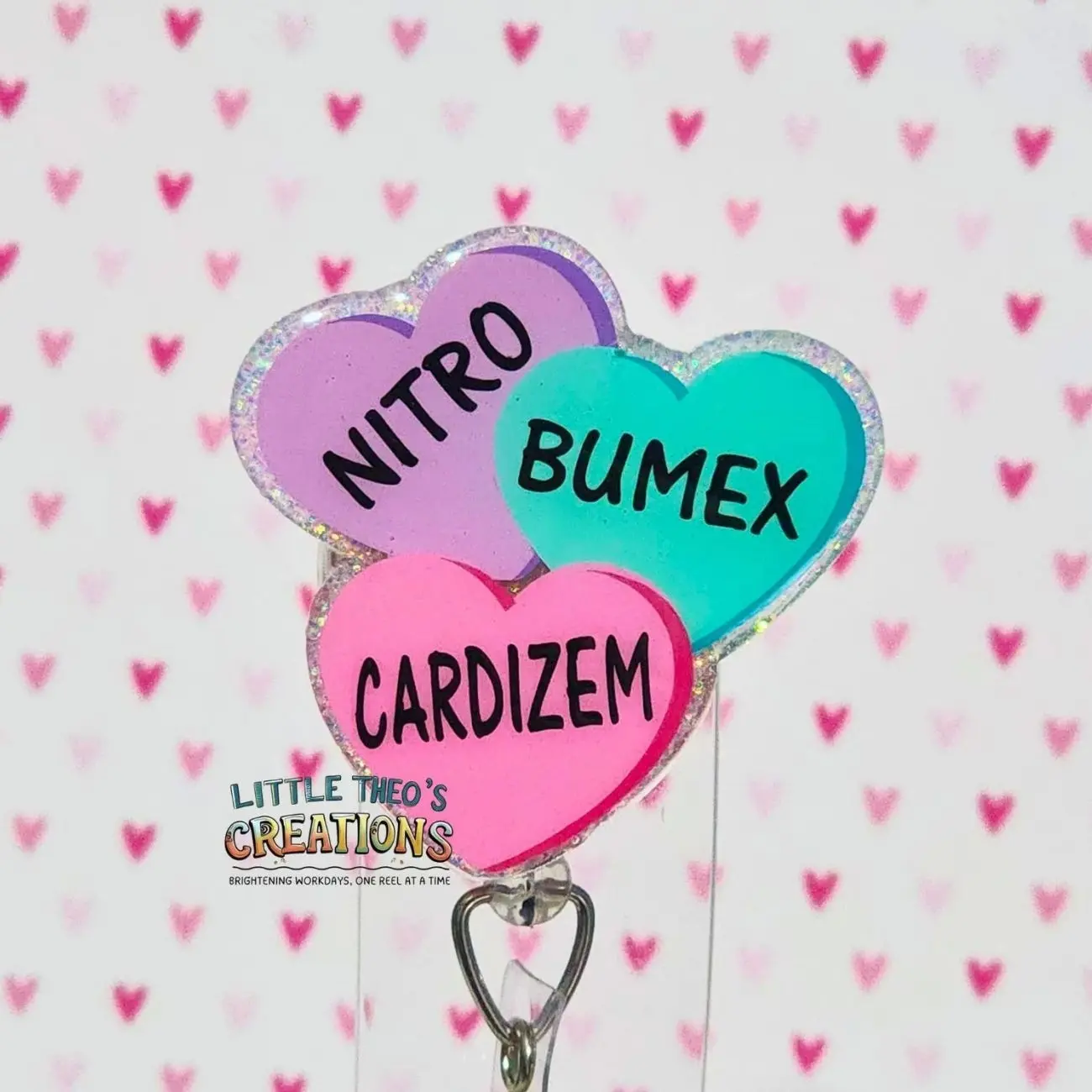 Conversation Hearts Badge Reel: Cardiac Nurse Valentine's Day Topper Cute gift