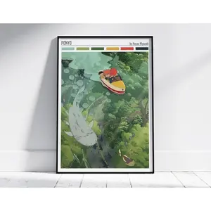Ponyo Poster, Studio Ghibli Print, Studio Ghibli Poster, Ponyo Print, Wall Art Anime Poster, Hayao Miyazaki Movie, Spirited Away Wall Art