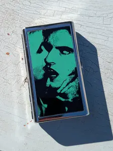 Grunge y2k Kiss Metal Cigarette Case | Dual-Panel Spring Clip Holder