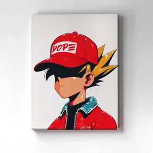 Hype Beast Urban Anime Wall Art - Dope Minimal Canvas Print - Red Street Hype Room Poster