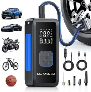 2026 Tire Inflator Portable Air Compressor, 150PSI Air Pump for Car Tires Digital Pressure Gauge, Fast Inflation, Auto Shut-Off, LED Light, 4 Preset Modes for Car, Bike, Motorcycle, Balls