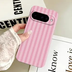 Pink Stripes Minimalist Case for Google Pixel 7 8 9 10 Pro 5G Shockproof Precision - Hole Film Case New