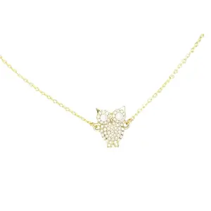 Glass Pearled Owl Necklace