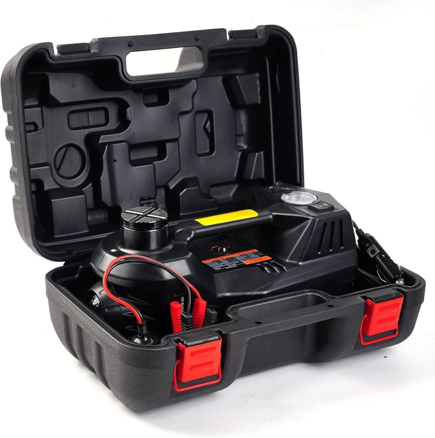 Electric Car Jack 5 Ton 12V Floor Jack with Inflator Pump Portable Hydraulic Jack Vehicle Lift for Car SUV Sedan MPV Tire Change with Led Light