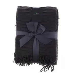 Flannel Throw Blanket with Fringe