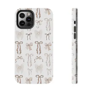 Soft Beige Bow Phone Case, Soft Girl Aesthetic 2 in 1 Phone Case, with Durable, Shock Absorbent, Fashionable Design. Compatible with Iphone 17 16 Pro Max and Pro Plus Series A creatively designed new phone case, perfect  Compatible with Samsung Galaxy S25