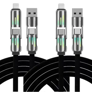 2 Pack 1M Multi Charging Cable - USB to Lightning & Type-C Cord