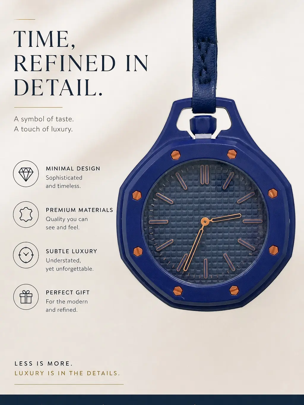 Elegant Minimalist Hanging Pocket Watch, Sports & Outdoor Stopwatch Timer Accessory