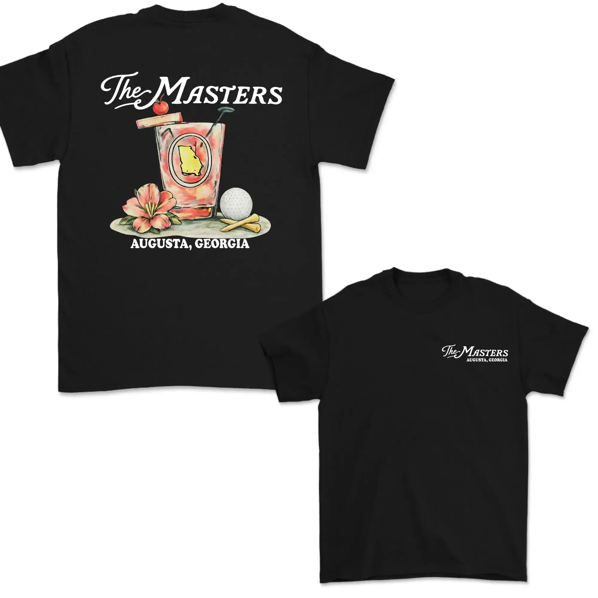 The Masters Augusta Georgia Golf Cocktail Shirt For Men For Women, Augusta Souvenir Tee, Azalea Drink Graphic, Tournament Keepsake Gift, Trendy Unisex Shirt, Casual Streetwear, Viral Gift for Golf Lovers