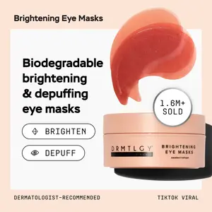 DRMTLGY Brightening Eye Masks (60 ct) with Peptides, Caffeine, and Hyaluronic Acid Lightweight Moisture