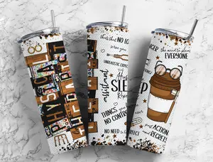 Occupations 20oz Skinny Tumbler Drinkware Insulated with Lid and Straw Coffee Portable Vacuum Insulated Sublimation Customizable Handmade