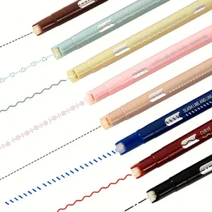8-Pack Dual-Ended Curve Drawing Pens, 8 Curved Shapes & 8 Fine Tips, Multifunctional Sketching Pencils for Notebooks & Diagrams