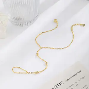 Gold Plated Ring Bracelets for Women , Boho Wedding Jewelry for Women, Zircon Hand Jewelry Gifts for Mom Wife Girlfriend as Stocking Stuffers