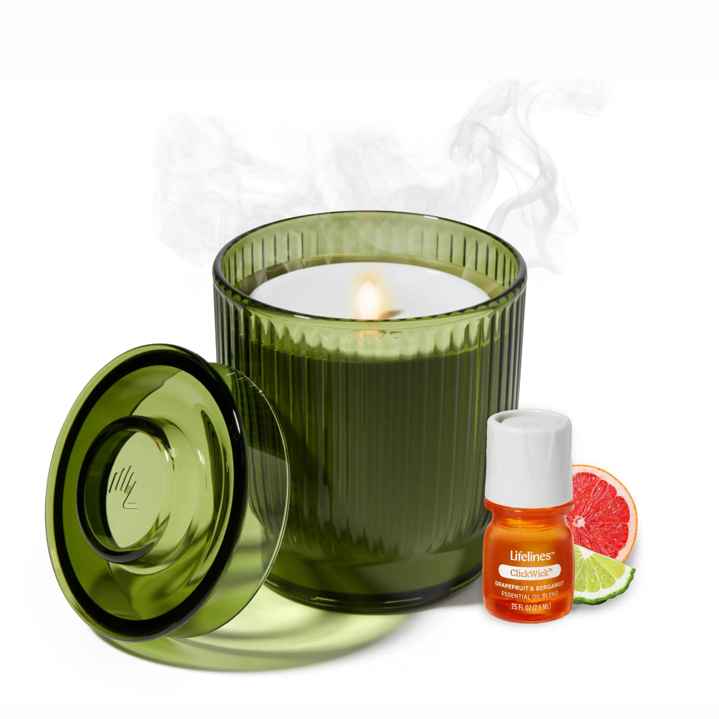 Flameless Candle Diffuser - Olive Ribbed