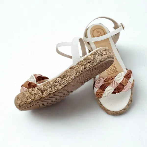 San Doval Sandalia GABBY Trenzada Artesanal Handcrafted Casual Sandals with Adjustable Platform & Strap Made in Colombia Walking Shoes Girl-altura 3,5 cm