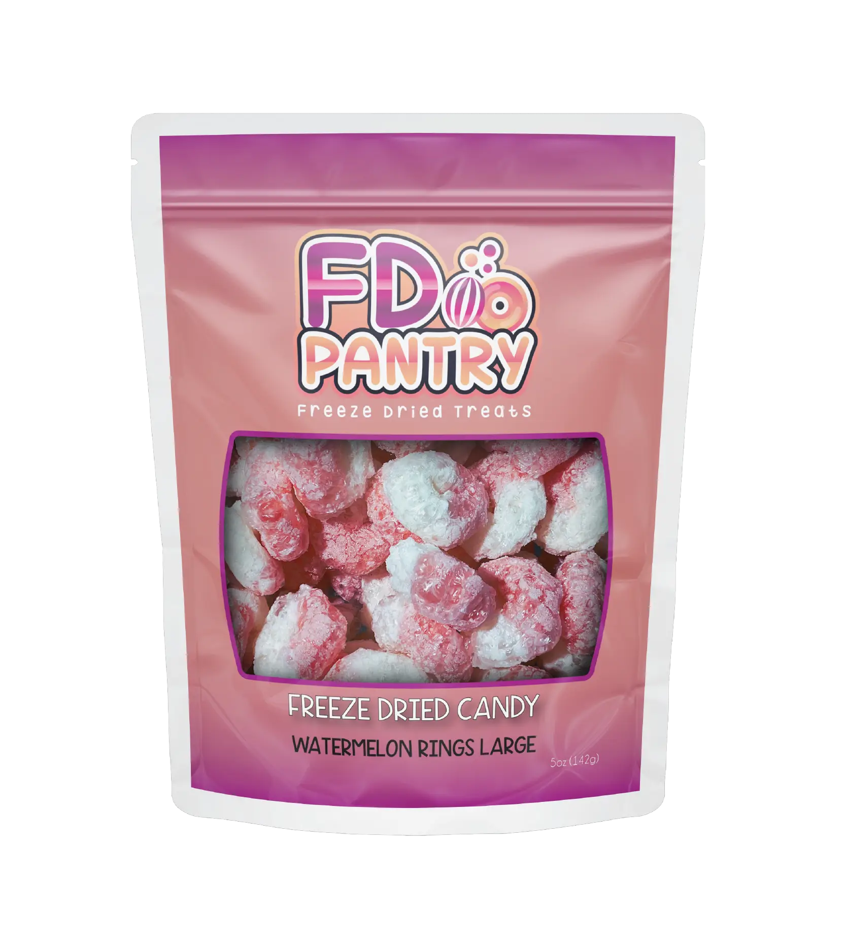 Freeze-Dried Crunchy & Sweet Candy Watermelon Gummy Rings Snack Fruit Flavor Bite Candies watermelon candy