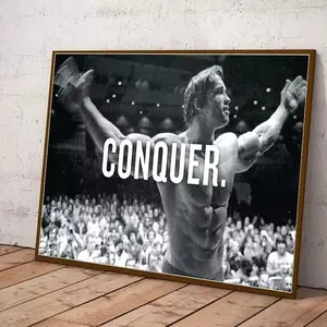 ArnoldSchwarzenegger Bodybuilding Conquer Motivation Success Poster