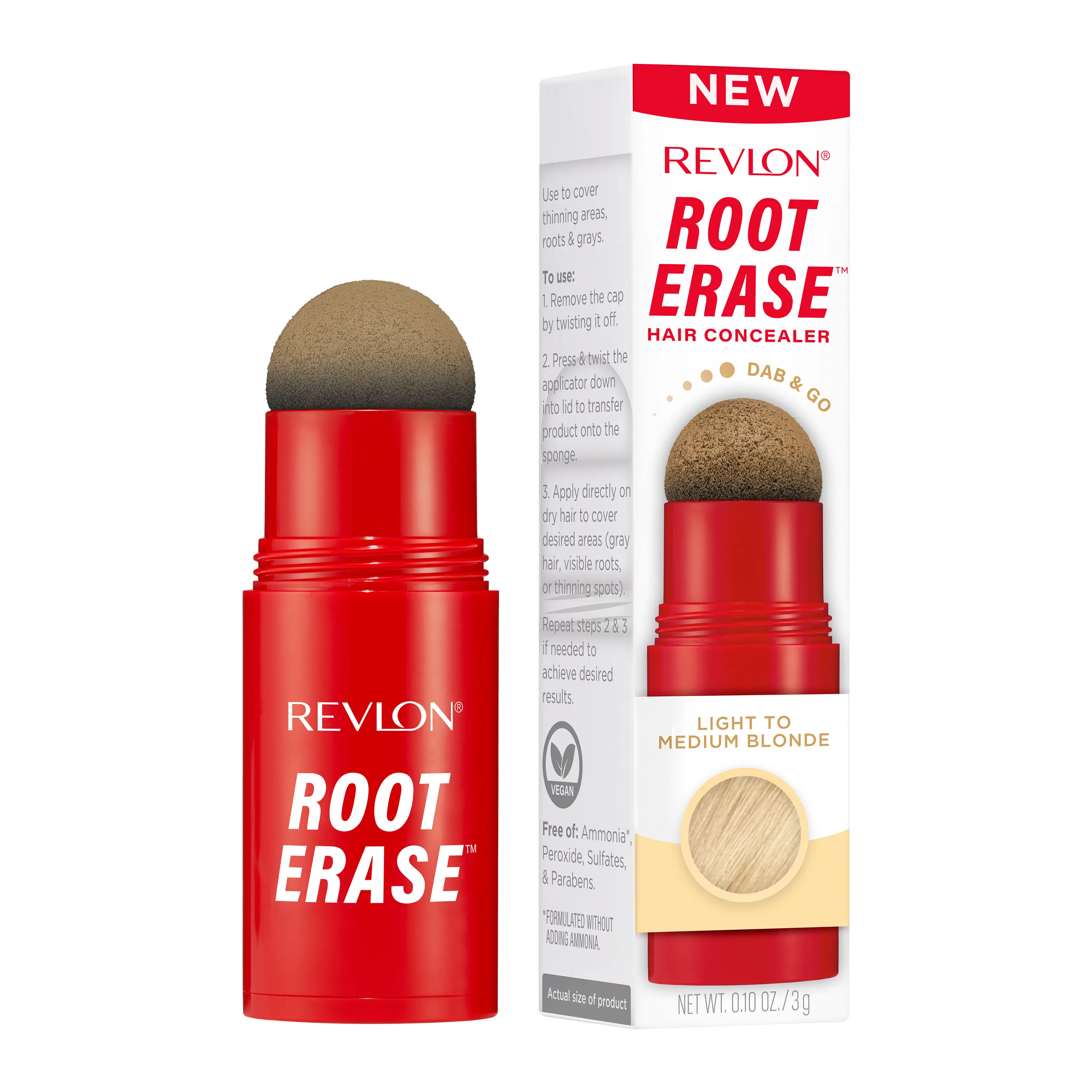 Revlon Root Erase Hair Concealer, Instant Root Touch Up, Temporary, 0.10 oz