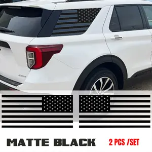 2 Pcs Universal Rear Window American Flag Decals Back Side Window USA Flag Sticker for Ford Explorer
