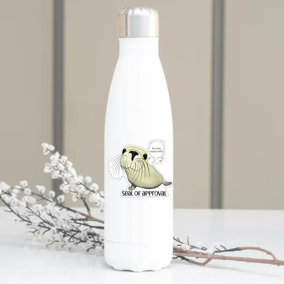 Cute Seal You’re Doing Amazing Sweetie Sticker for Hydro Flask and MacBook - Inspirational Sticker - Decor