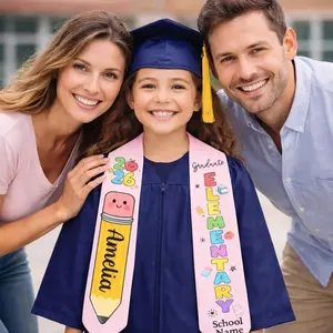 Personalized Preschool Graduation Stole 2026 – Custom Name Kindergarten Graduation Sash – Kids Graduation Outfit