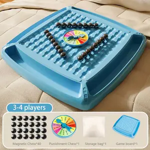 Magnetic Parent-Child Interaction Chess Set 40 Magnetic Beads Mine-Sensing Design Anti-Drop Beads Educational Enrichment + Quality Family Time Develops Logical Thinking Children's Educational Toy