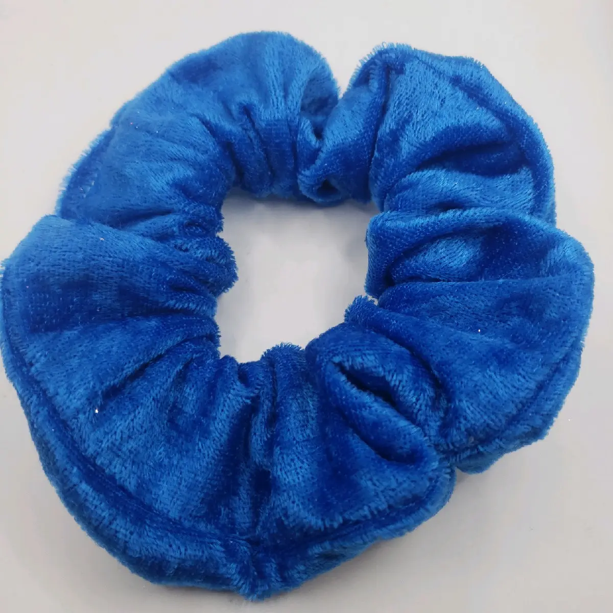 Royal blue velvet scrunchy