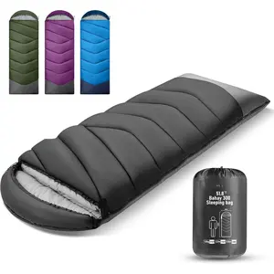 Adult Thermal Sleeping Bag, Suitable for 3-4 Seasons, 4 lbs Lightweight Sleeping Bag, Suitable for Children and Adults, with Compression Sack, Essential Camping Gear, Hiking, Backpacking, Outdoor and Indoor: Sports and Outdoors