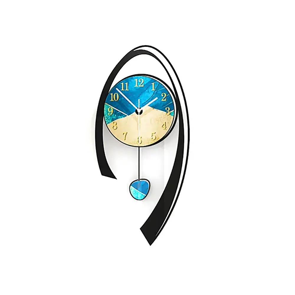 Homary 24.8" Luxury Lighted Magnetic Pendulum Multicolor Acrylic Wall Clock - Creative Decorative Clock with Design, Modern Home Decor for Living Room, Bedroom