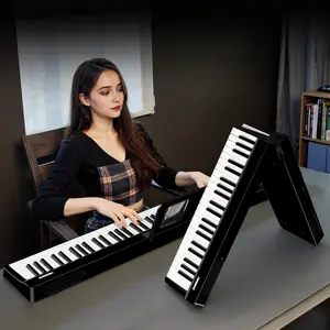 Portable Piano Keyboard 88 : Semi-Weighted Folding Digital Piano , 128  & Silent Mode  Electric Folding Piano Kit for Adult (Ink Black)
