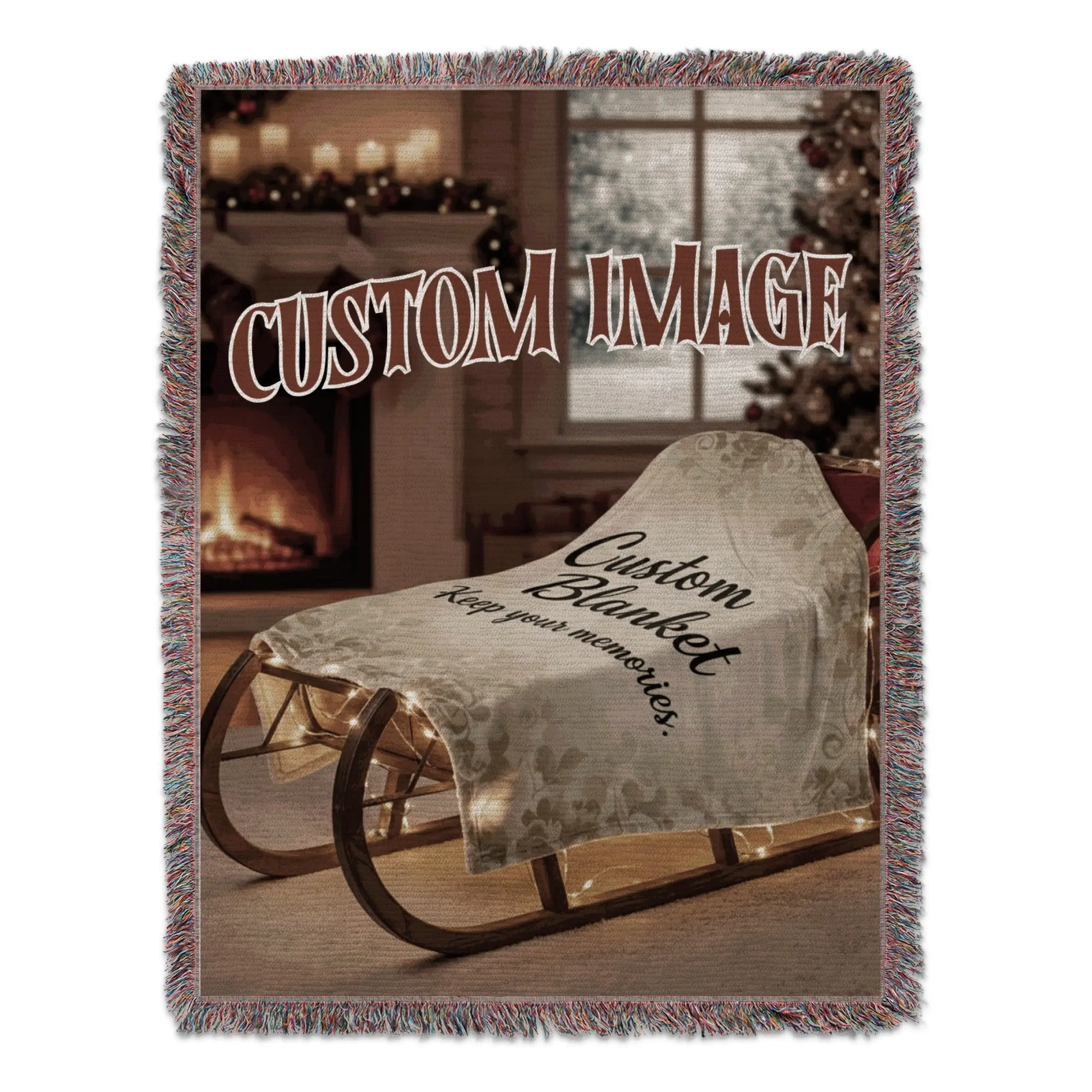 Custom Woven Blanket Add Your Special Photo, Personalized Gift