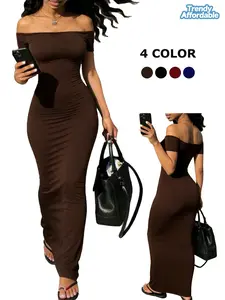 One-Shoulder Bodycon Long Dress, High Elastic Fabric, Revealing Shoulder Design, Perfect for Daily Wear and Dates, Slimming and Versatile, Womenswear