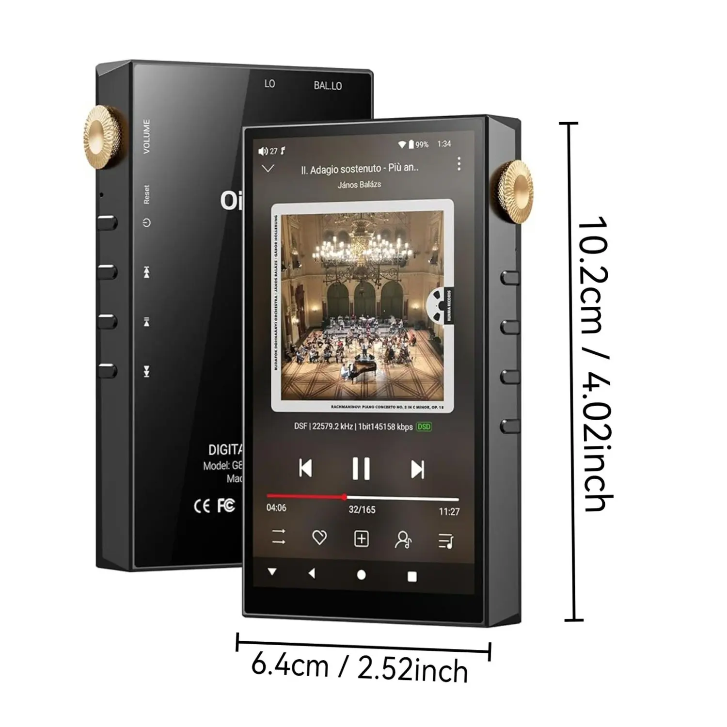 Oilsky 160(32+128)GB HiFi Hi-Res Audio Player, Bluetooth and WiFi